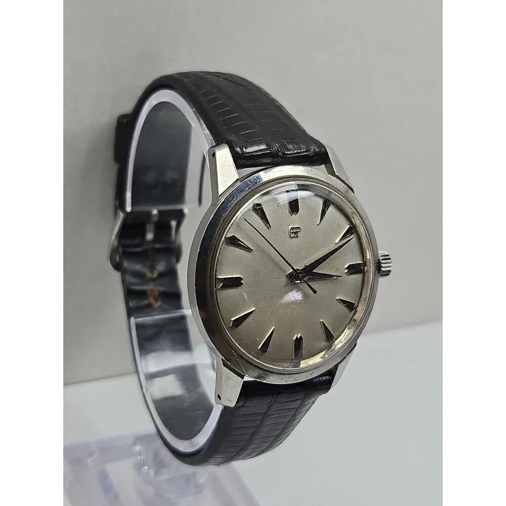Vintage Girard Perregaux Mens Swiss Manual Wind Stainless Steel Dress Watch Runs
